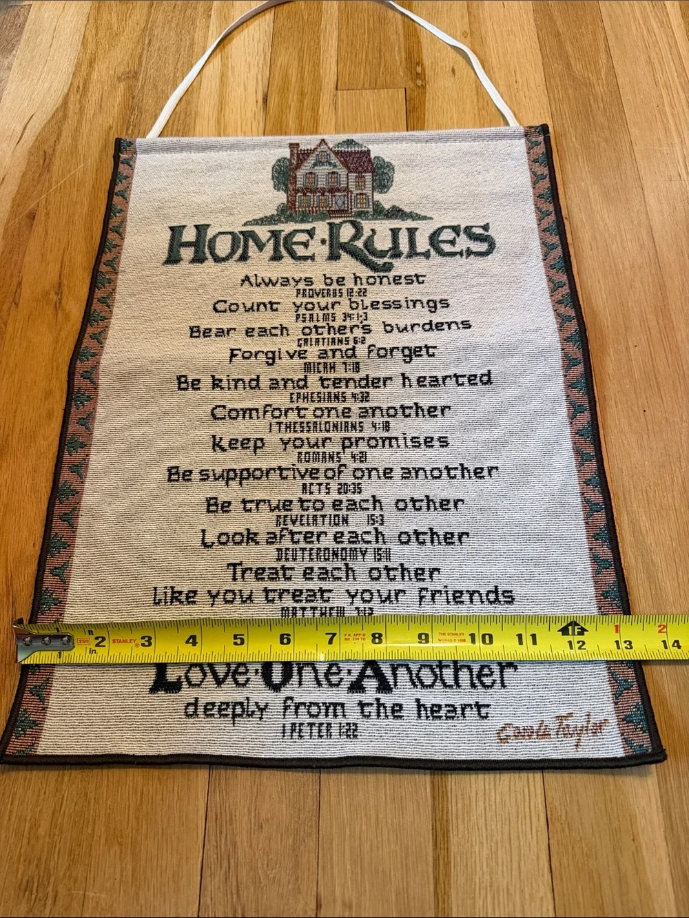 EUC Home Rules Wall Hanging with Bible verses